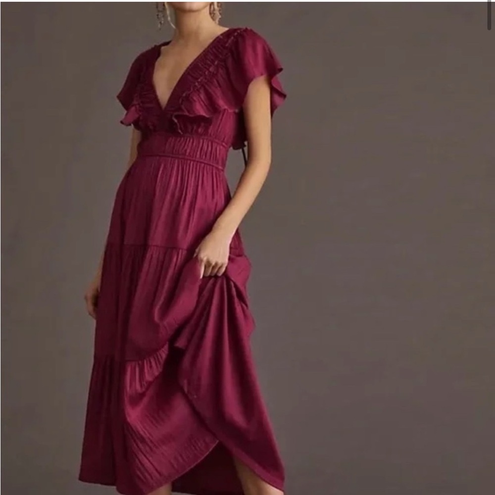 Anthropology tiered ruffled dress